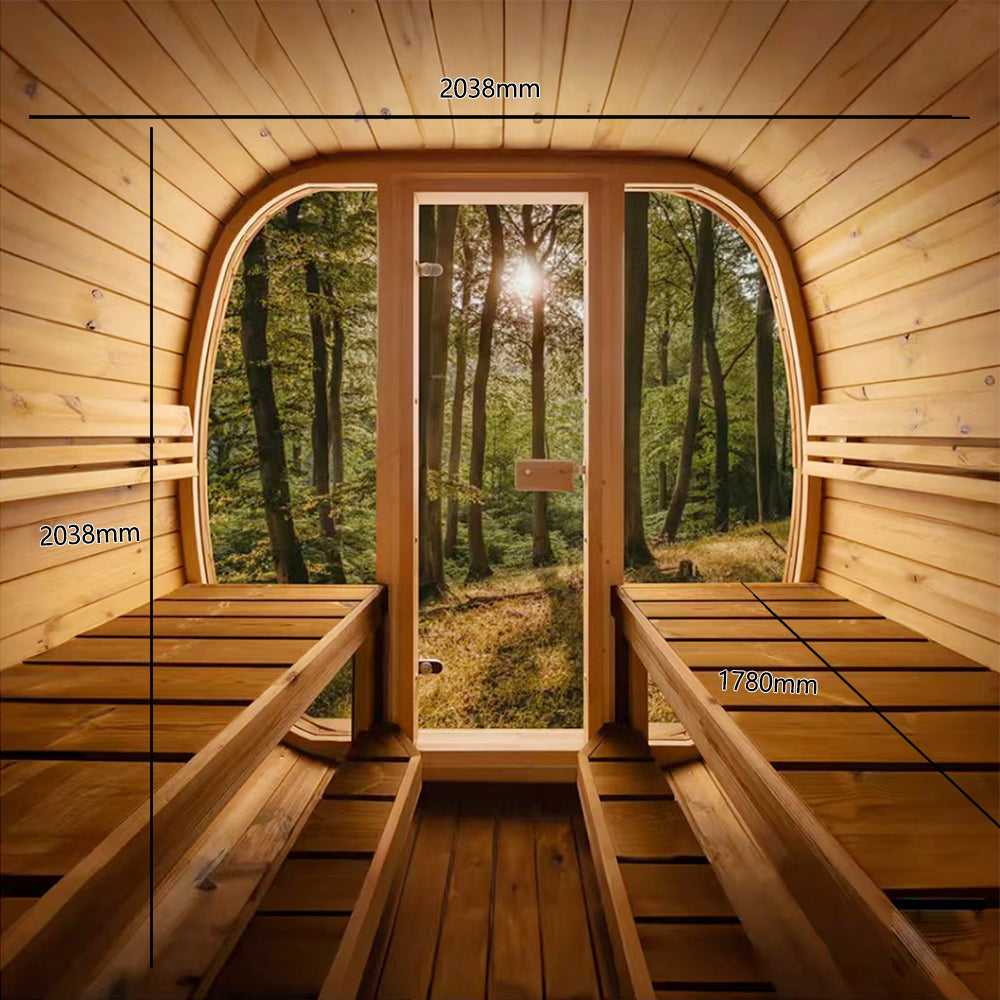 Auris Two Luxury Outdoor Cedar Sauna - Orivon Wellness - Modern Outdoor Saunas for Sale USA
