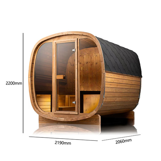 Auris Two Luxury Outdoor Cedar Sauna - Orivon Wellness - Modern Outdoor Saunas for Sale USA